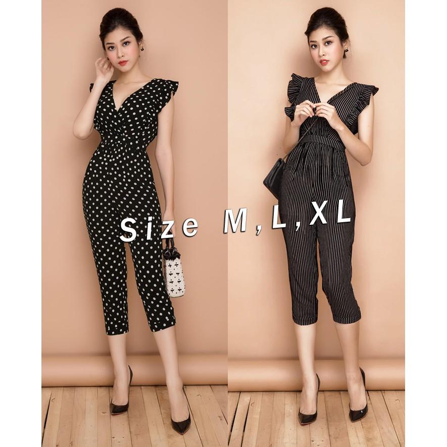 Jum cổ tim tay dơi nhúng bèo quần lửng xắn lai xinh xắn
