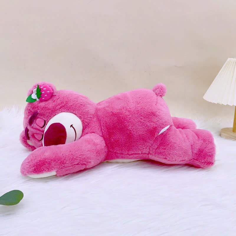 Gấu bông Lotso nằm siêu dễ thương – Size 40 – Quà tặng thú nhồi bông tai dâu nằm – Gối ôm hugging bear cho bé ngủ ngon