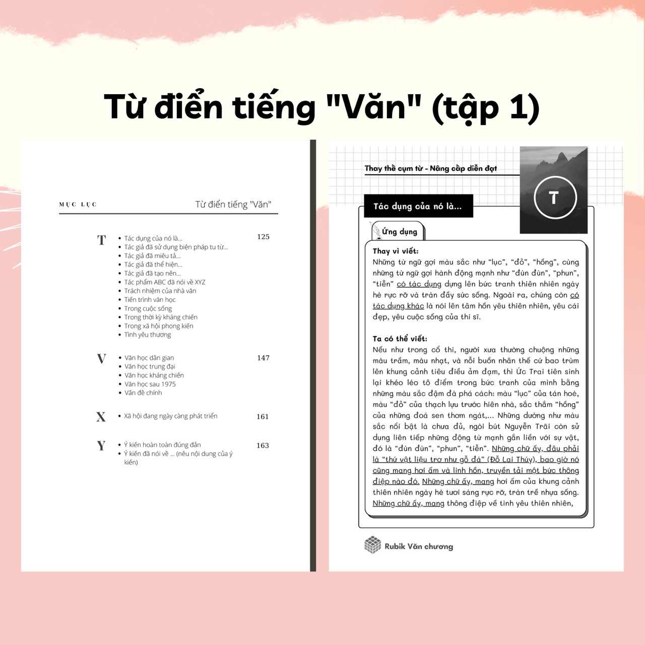 Combo Sách &quot;Từ Điển&quot; Tiếng Văn - Rubik Văn Chương (Tập 1+2)