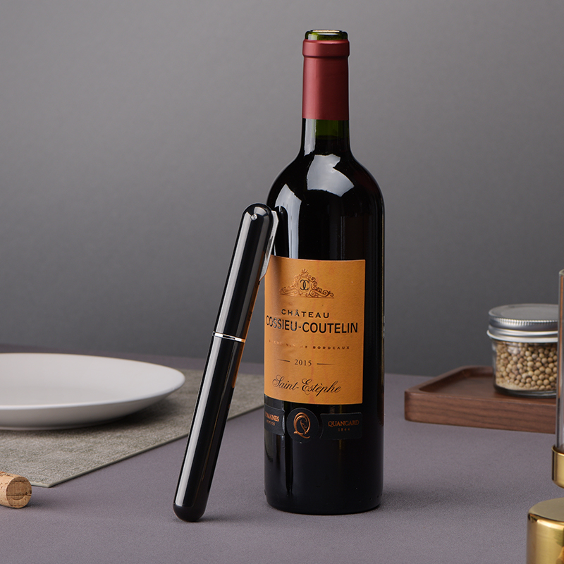Dụng cụ khui Vang dạng bút tiện lợi, dụng cụ pha chế Air Corkscrew Black Edition