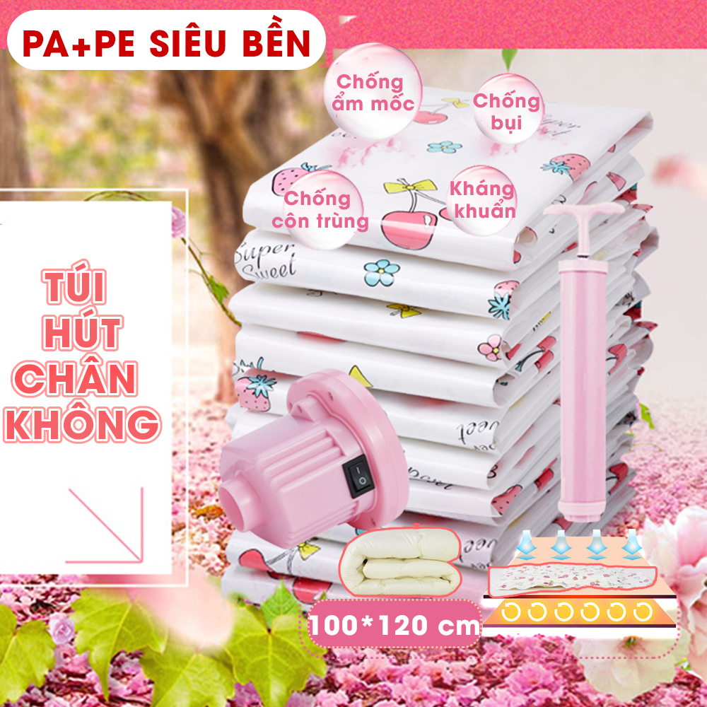 Túi hút Chân Không Đựng Quần Áo Chăn Màn Du Lịch Kèm Bơm Điện Van 1 Chiều Bảo Quản Quần Áo Chăn Chống Nấm Mốc