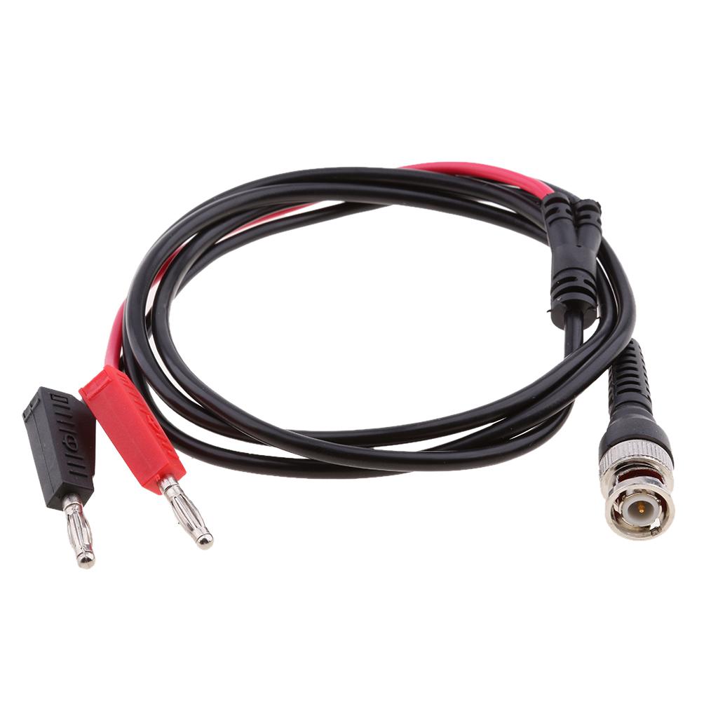 Pure Copper BNC Q9 to Dual 4mm Stackable Banana Plug with Test Leads Probe Cable 120CM