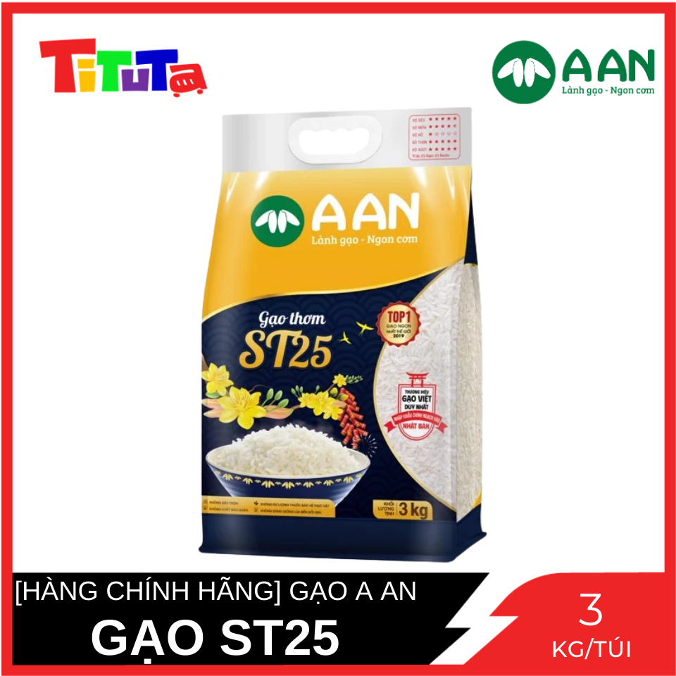 [Túi Nhỏ] Gạo Thơm ST25 Gạo A An Túi 3 kg