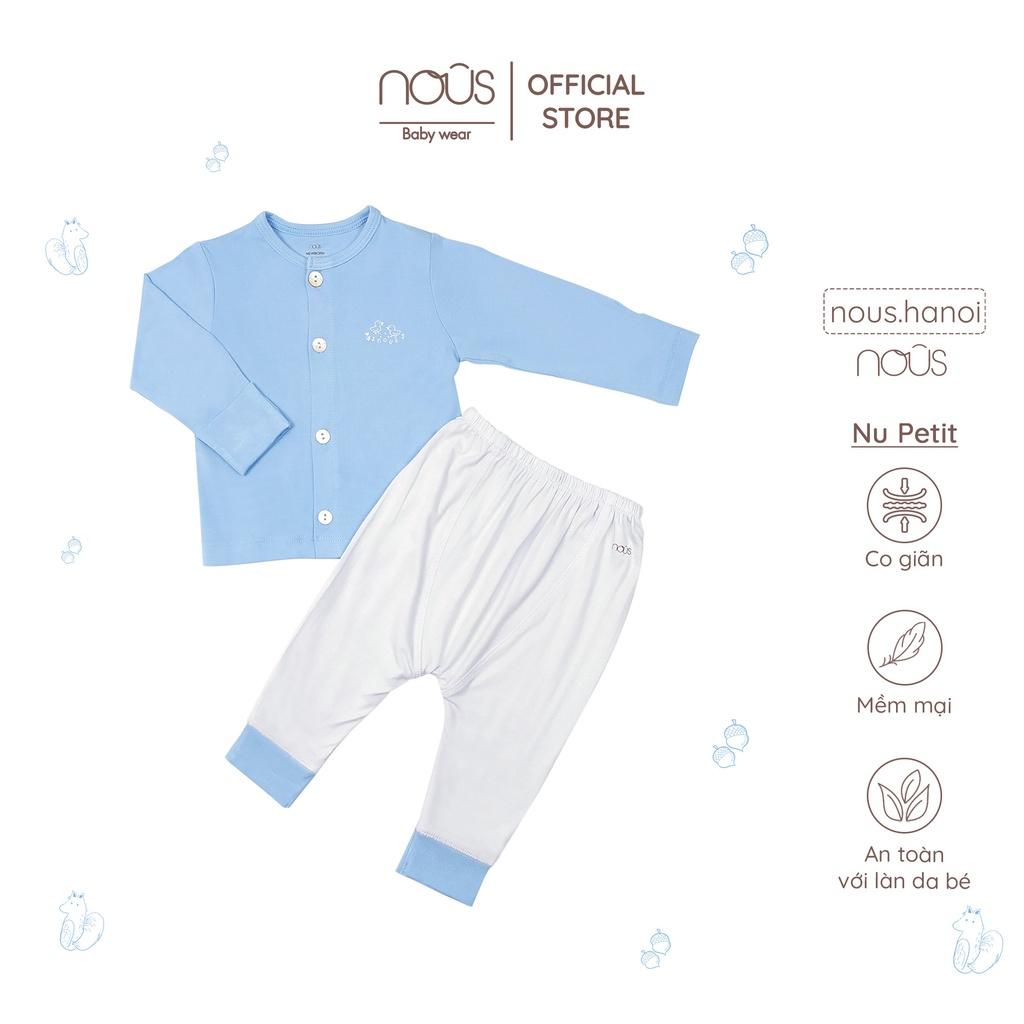 Bộ Quần Áo Sơ Sinh Nous Cài Cài Thẳng Dài Newborn Xanh Hình Vịt (Size Sơ Sinh NB)