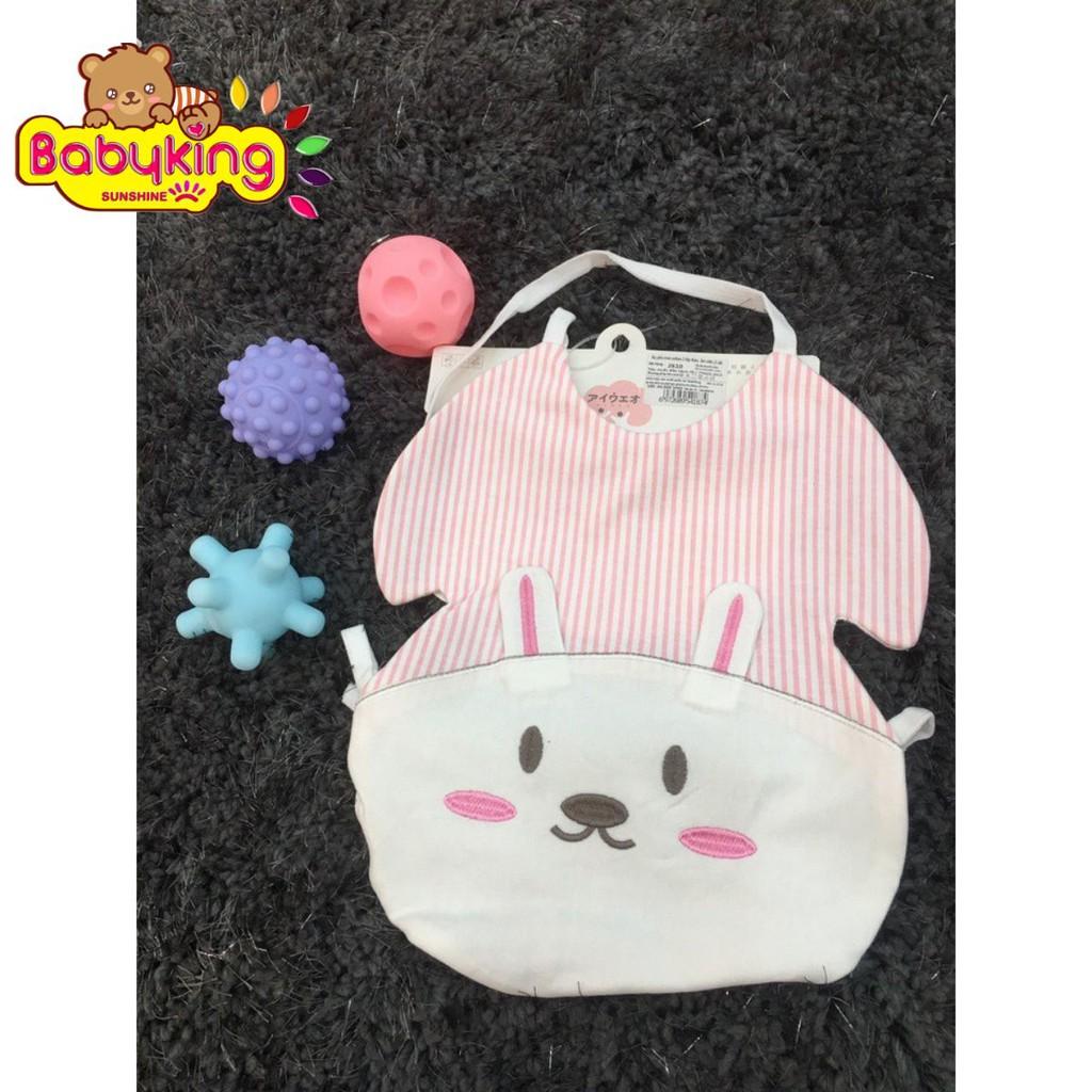 Yếm ăn cotton cho bé từ 0-2 tuổi 2 lớp 2614, 2610, 2621, chất liệu cotton 100% ,thương hiệu Aiueo Nhật Bản