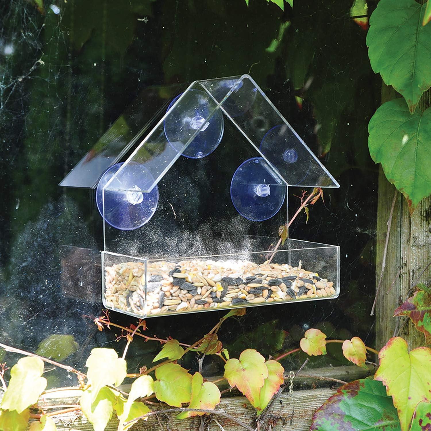1 x Nhà tiện dụng và Bird Garden Dễ dàng với khay trong suốt với 3 cốc hút