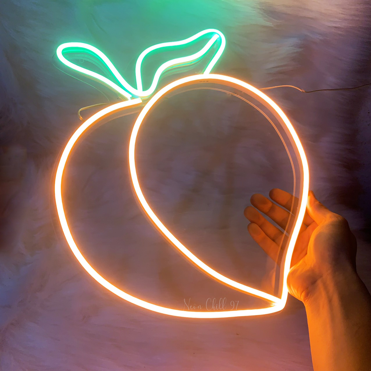 Đèn led neon trang trí | Hình quả đào |