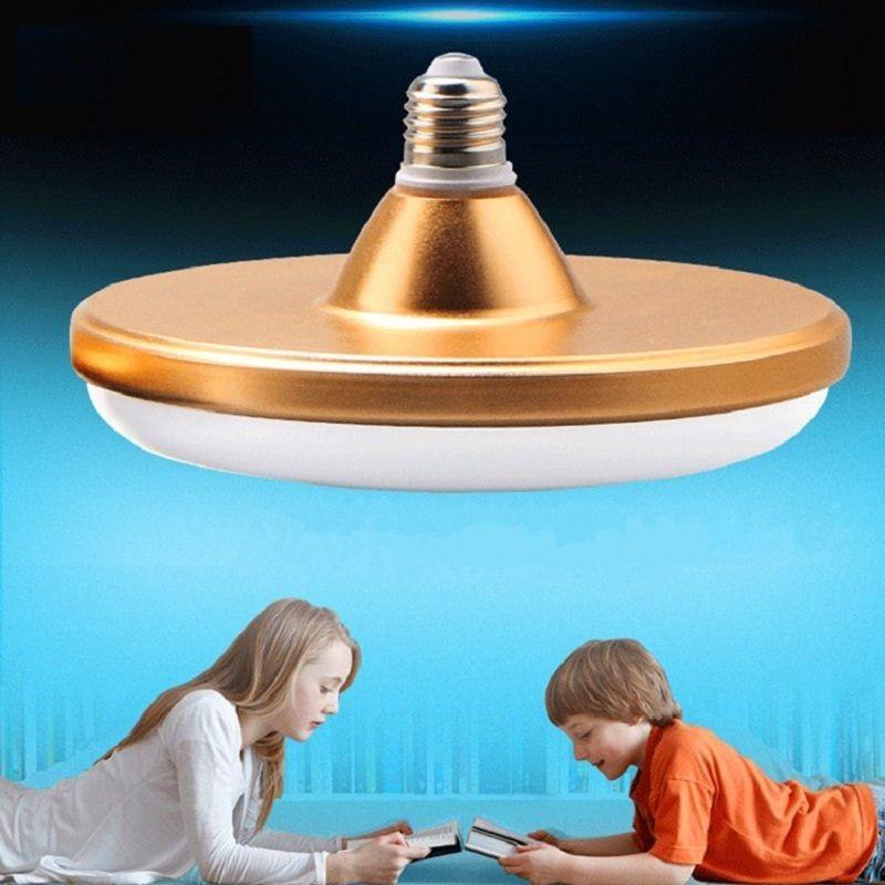 Đèn led UFO đĩa bay đuôi nhôm đế vàng 18w