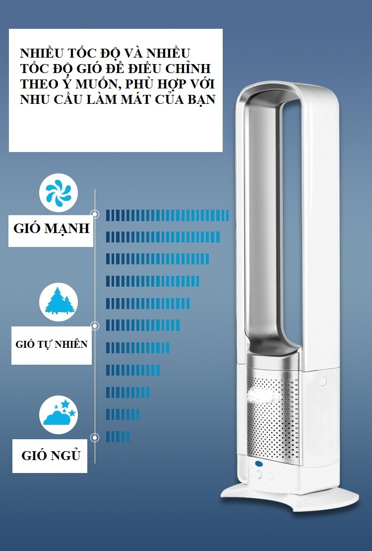 Quạt không cánh thế hê mới lọc không khí bằng công nghệ ion cho không khí trong lành hơn( Hàng nhập khẩu)