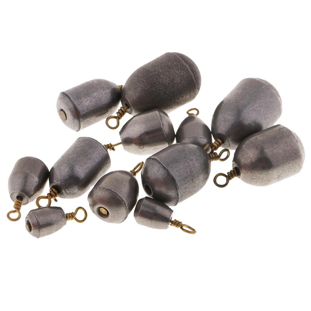 12pcs Iron Sinker Rig Fishing Weights Drop Shot Fishing Accessories 4g - 28g