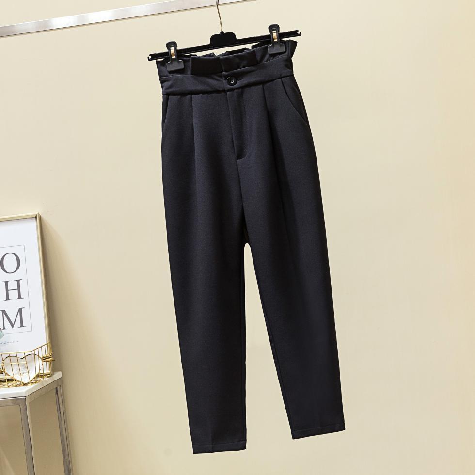 Quần baggy nữ cạp bèo Kanimi - Quần công sở lưng cao viền bèo siêu xinh - QD05