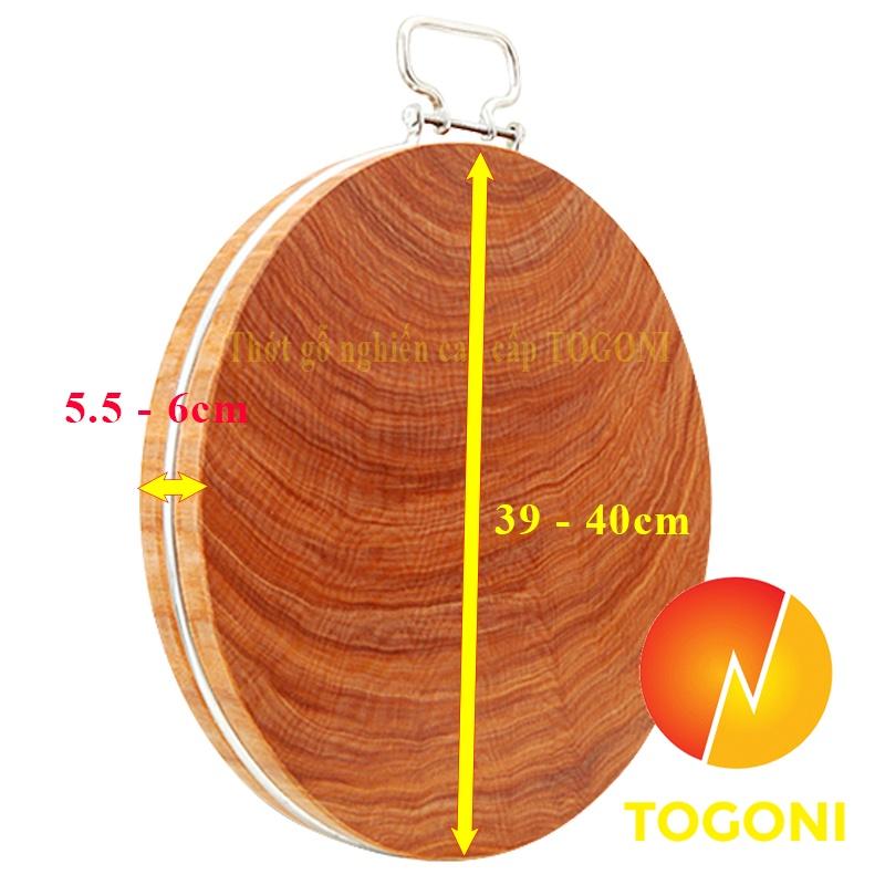 THỚT GỖ NGHIẾN không tâm đường kính 39cm dày 5.5 cm