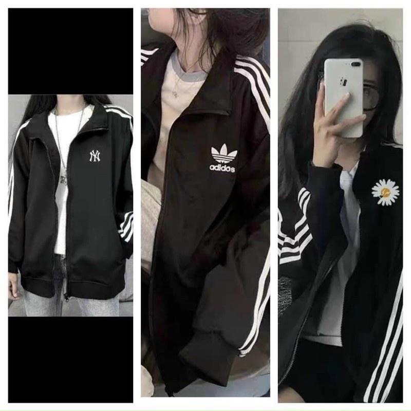 Áo khoác nỉ nam nữ form rộng ba sọc tay phong cách ulzzang unisex