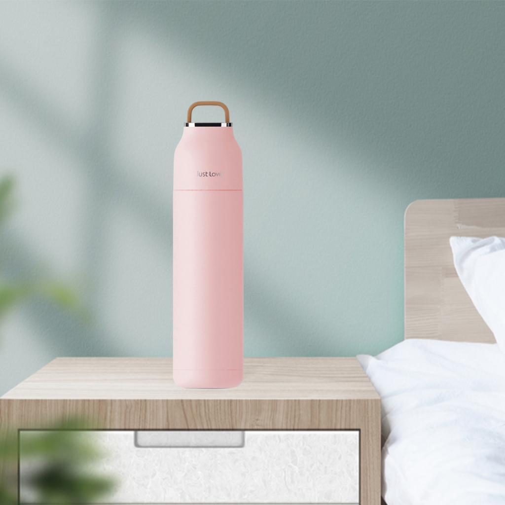 Insulated Cup Tumbler 500ml Silicone Handle 304 Stainless Steel Pink