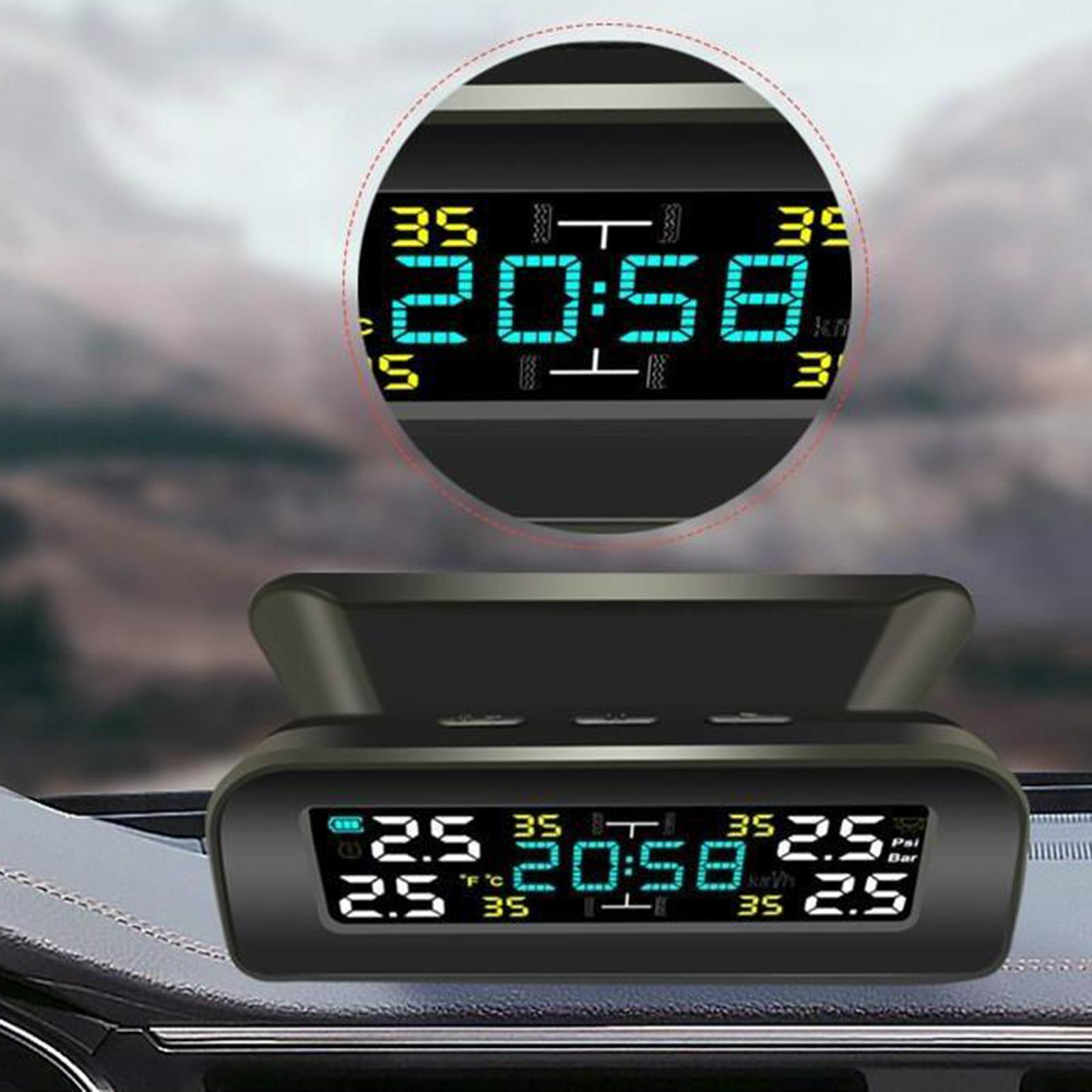 TPMS Solar Chargeable Wireless Tyre Pressure Monitor Monitoring System for RV SUV Auto