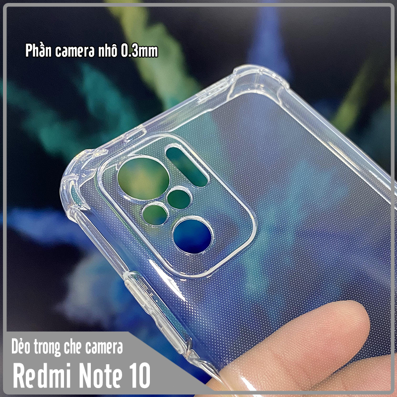Ốp lưng cho Xiaomi Redmi Note 10 TPU Trong Suốt Che Camera