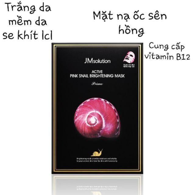 Hộp 10 Mặt Nạ Dưỡng Da Trắng Mịn Đều Màu JM solution Active Pink Snail Brightening Mask 30ml x 10
