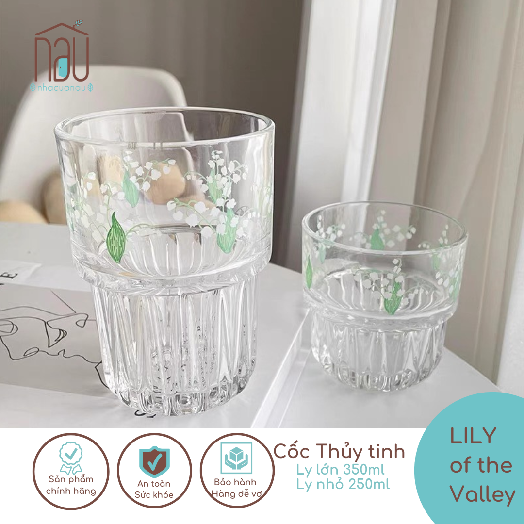 Cốc thủy tinh DAISY chịu nhiệt đa năng dùng uống nước, chụp ảnh, trang trí