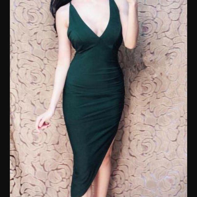 Đầm body rút nhúng hở ngực sexy