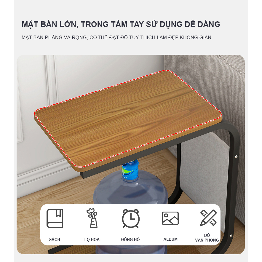 Bàn Trà Khung Sắt Chịu Lực Chắc Chắn Kèm Bánh Xe Dễ Dàng Di Chuyển AM102