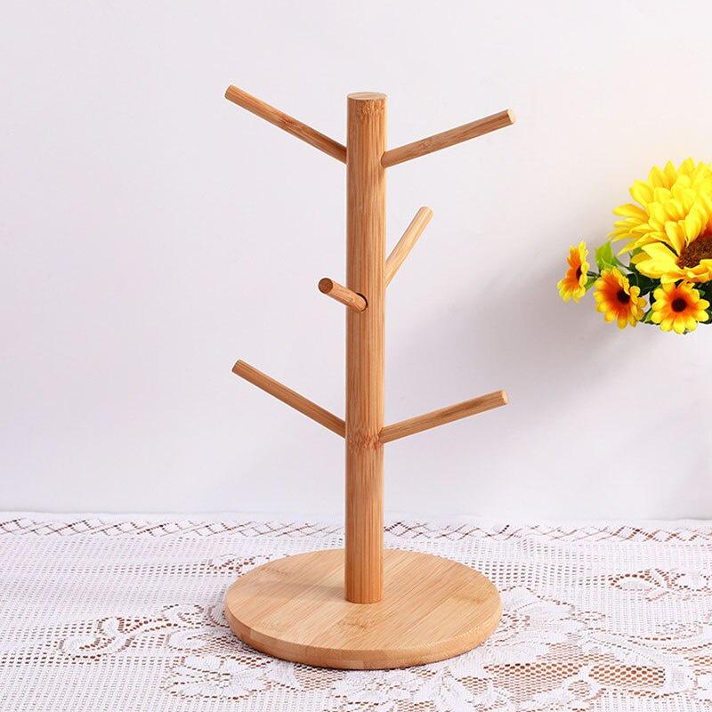Giá treo đã chức năng Giá đỡ ly bằng gỗ móc treo chìa khóa sắp xếp trang trí nhà cửa dành cho phòng khách