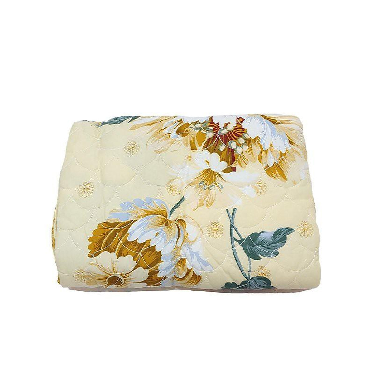 Chăn Hè Hoa Lá Hàn Quốc Siêu Nhẹ Chất Liệu Cotton Poly Thấm Hút Mồ Hôi Thoáng Mát, Mền Chần Bông 3 Lớp Mẫu Cúc Vàng