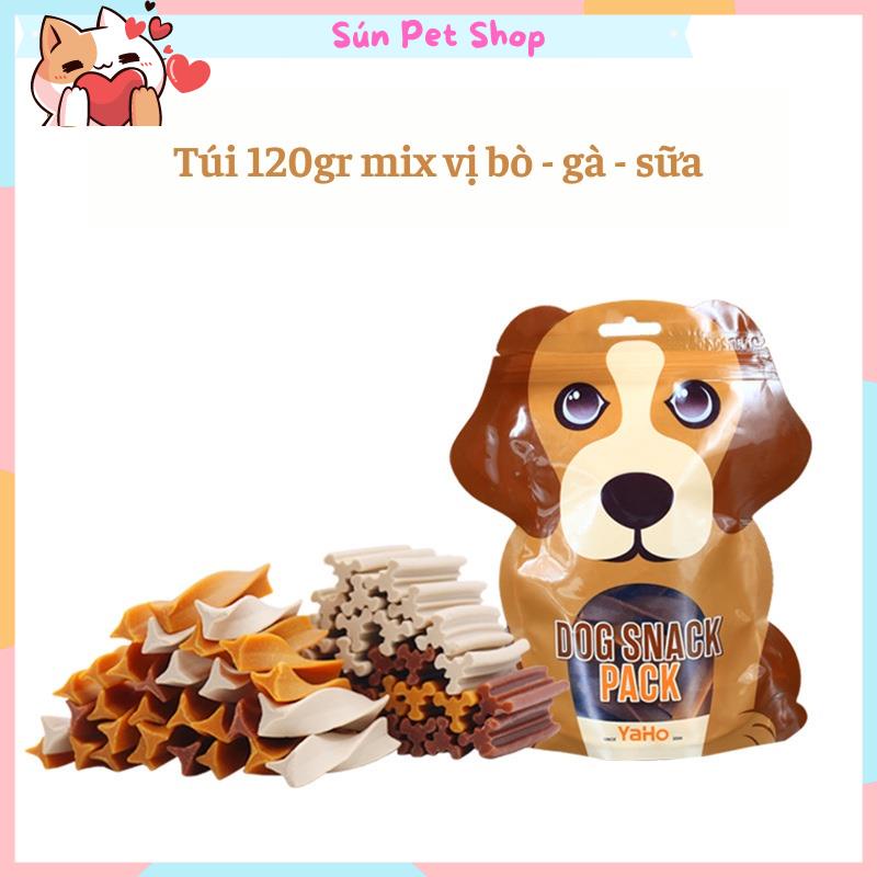 Bánh thưởng làm sạch răng, xương gặm thơm miệng cho chó Dog Snack Pack Yaho