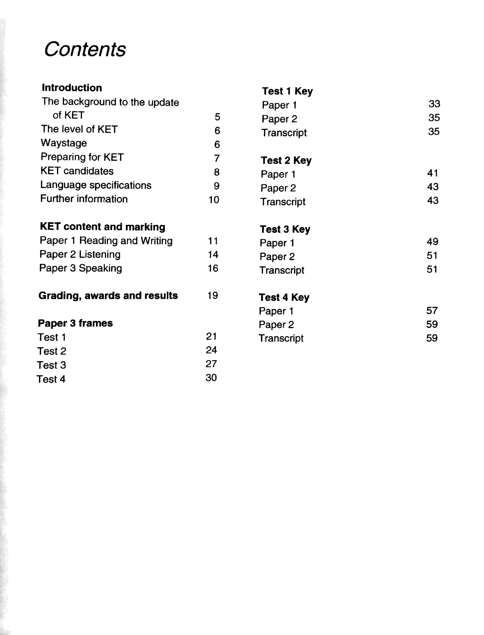 Cambridge Key English Test 1 Teacher's Book