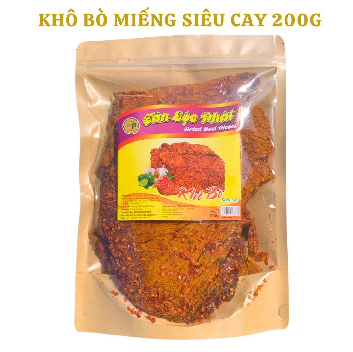 KHÔ BÒ MIẾNG SIÊU CAY TÂN LỘC PHÁT - BỊCH 200G