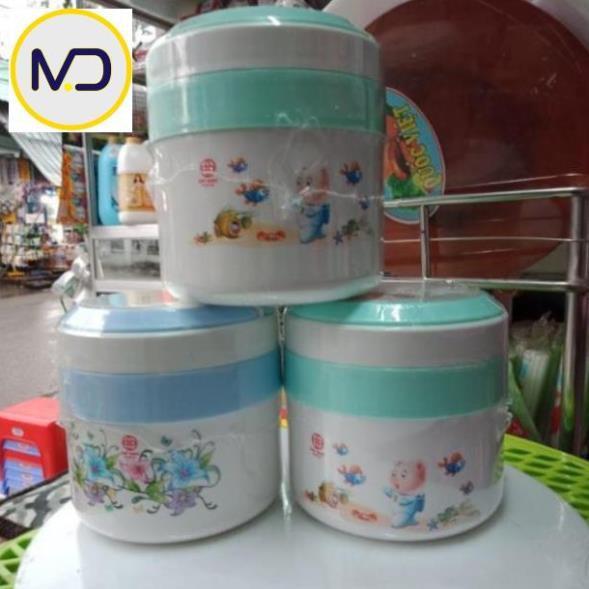 Cà mên siêu giữ nhiệt 2 ngăn Việt Nhật plastic - Cặp lồng giữ nhiệt tiện dụng