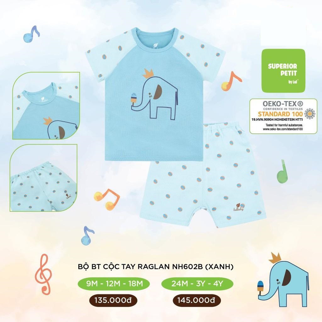 Bộ cộc tay petit cài vai bé trai, bé gái từ 6M-4Y