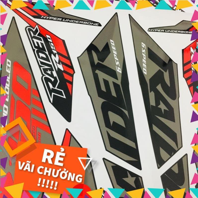 Tem rời Raider mẫu zin 2021 đỏ xám đen - in siêu nét