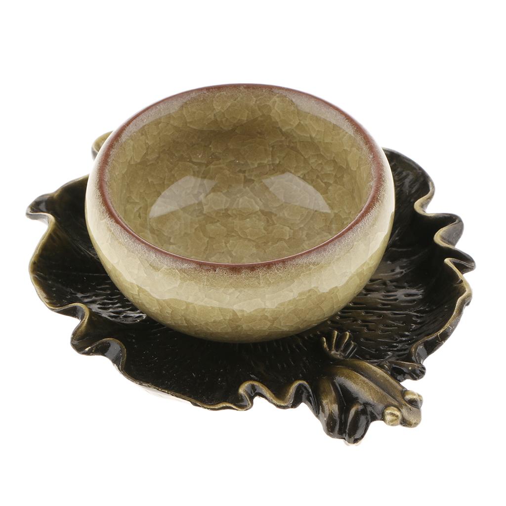 Lotus Leaf Shape ~Zinc Alloy Teacup Coaster Cup Mat for Kung Fu Tea Fittings,Mug Bowl Insulation Pad Saucer