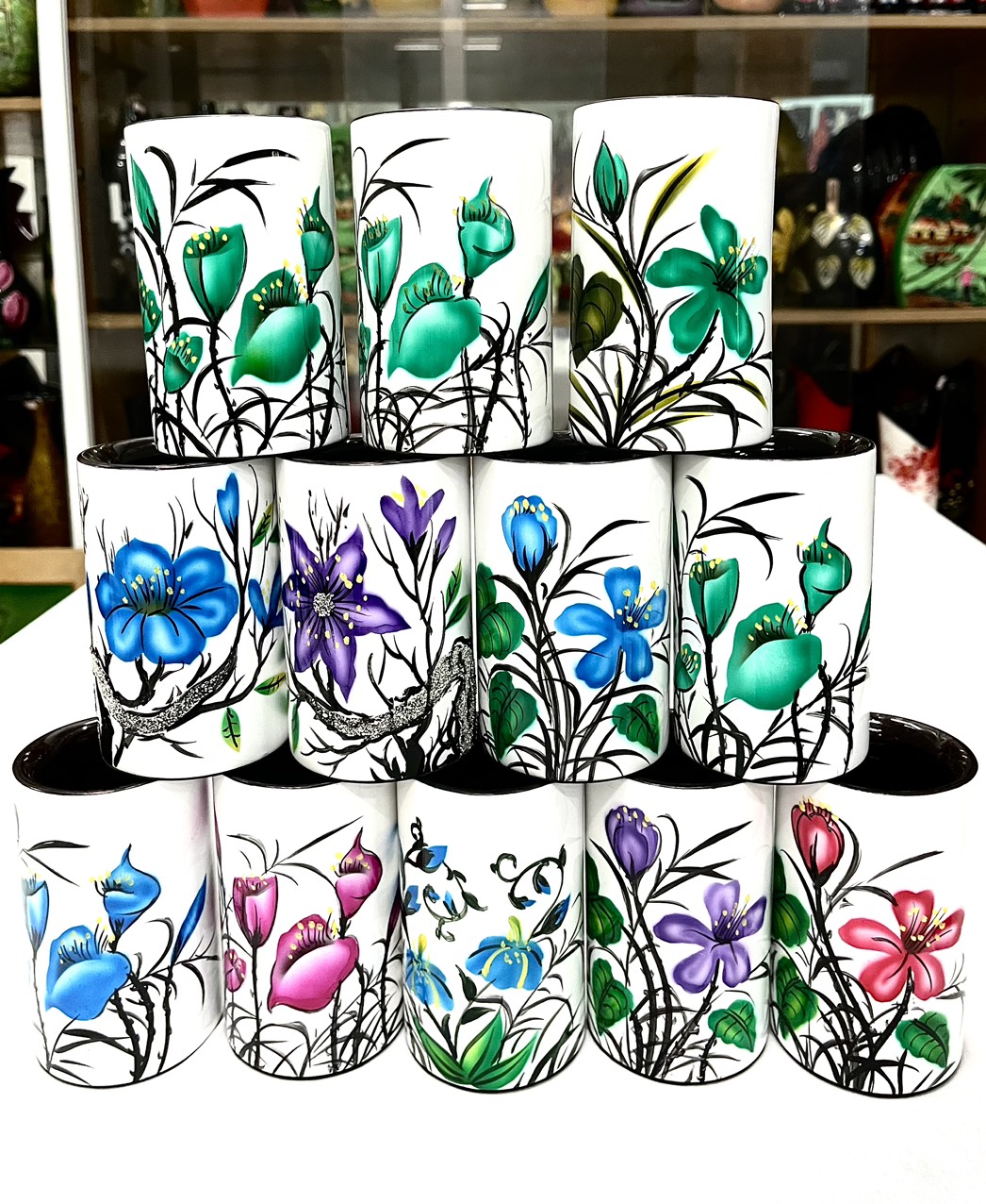 [SƠN MÀI LOẠI 1] Hủ cắm bút sơn mài - Quà Tặng Quà Lưu niệm - Trang trí Decor size 11x7 cm