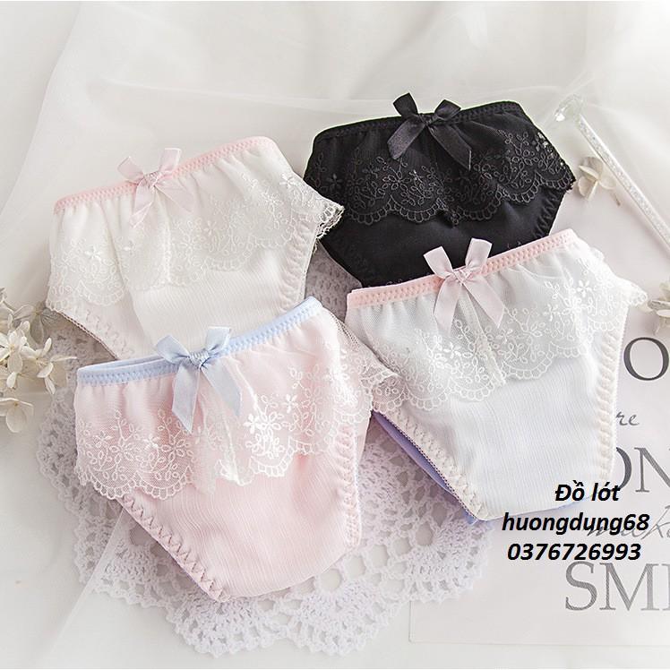 Quần Lót Lụa Sữa Phối Ren Xuất Đông Âu Hàng Loại Đẹp.