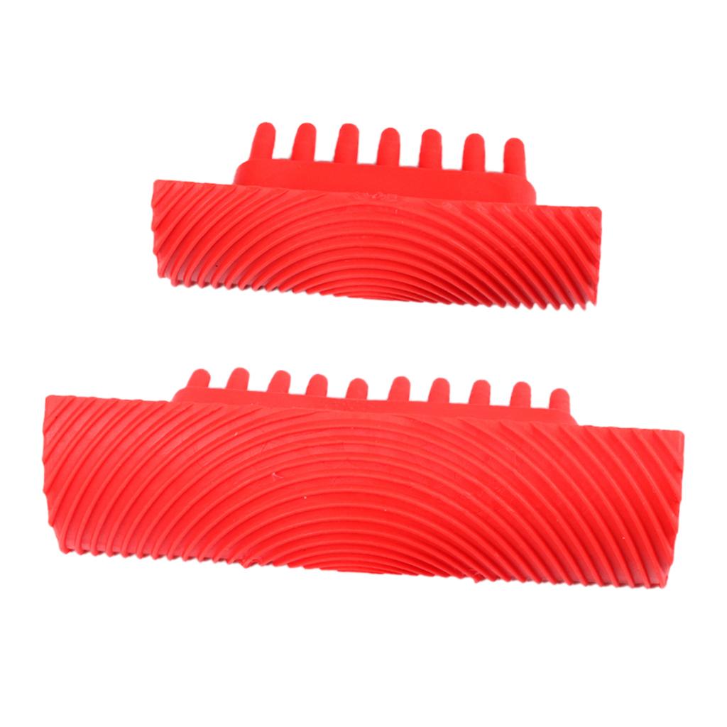 2pcs Rubber Wood Grain Wall Art Paint Pattern Roller Brush Decor DIY Tool