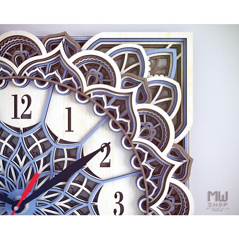 Đồng hồ trang trí kiểu mandala mẫu 12