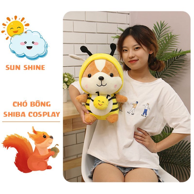 Gấu bông chó Shiba cosplay 25cm cao cấp - Đồ chơi thú nhồi bông chó Shiba cosplay bông gòn mềm mịn, bền đẹp, dễ sử dụng và an toàn cho trẻ nhỏ