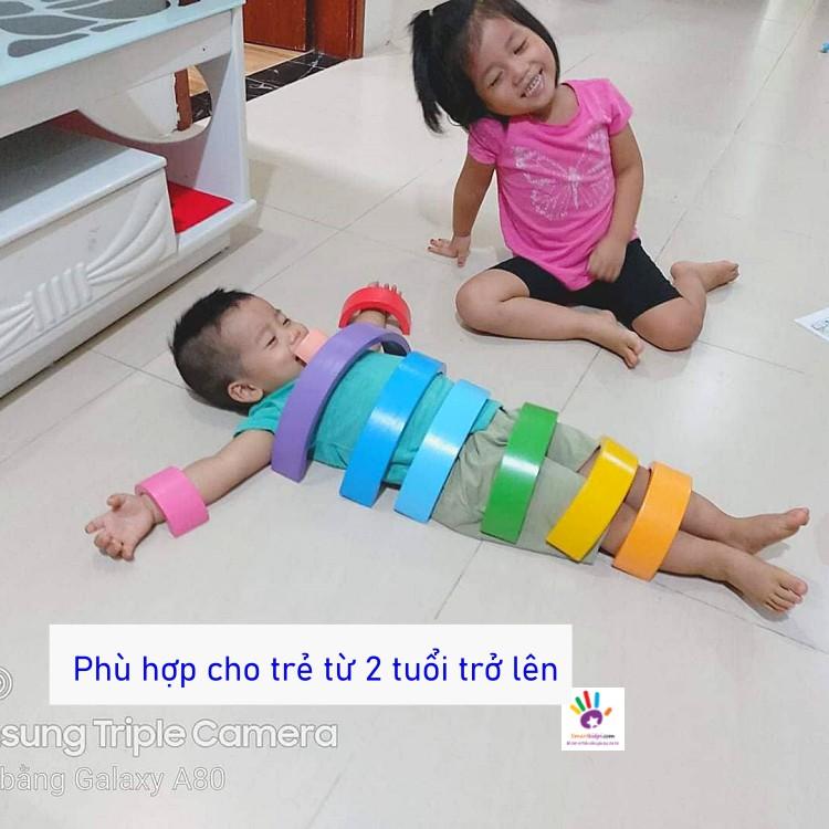 Đồ chơi Gỗ Xếp hình Cầu Vồng hàng Việt Siêu chất xếp được hơn 100 hình, TẶNG 1 MÓN QUÀ BẤT NGỜ