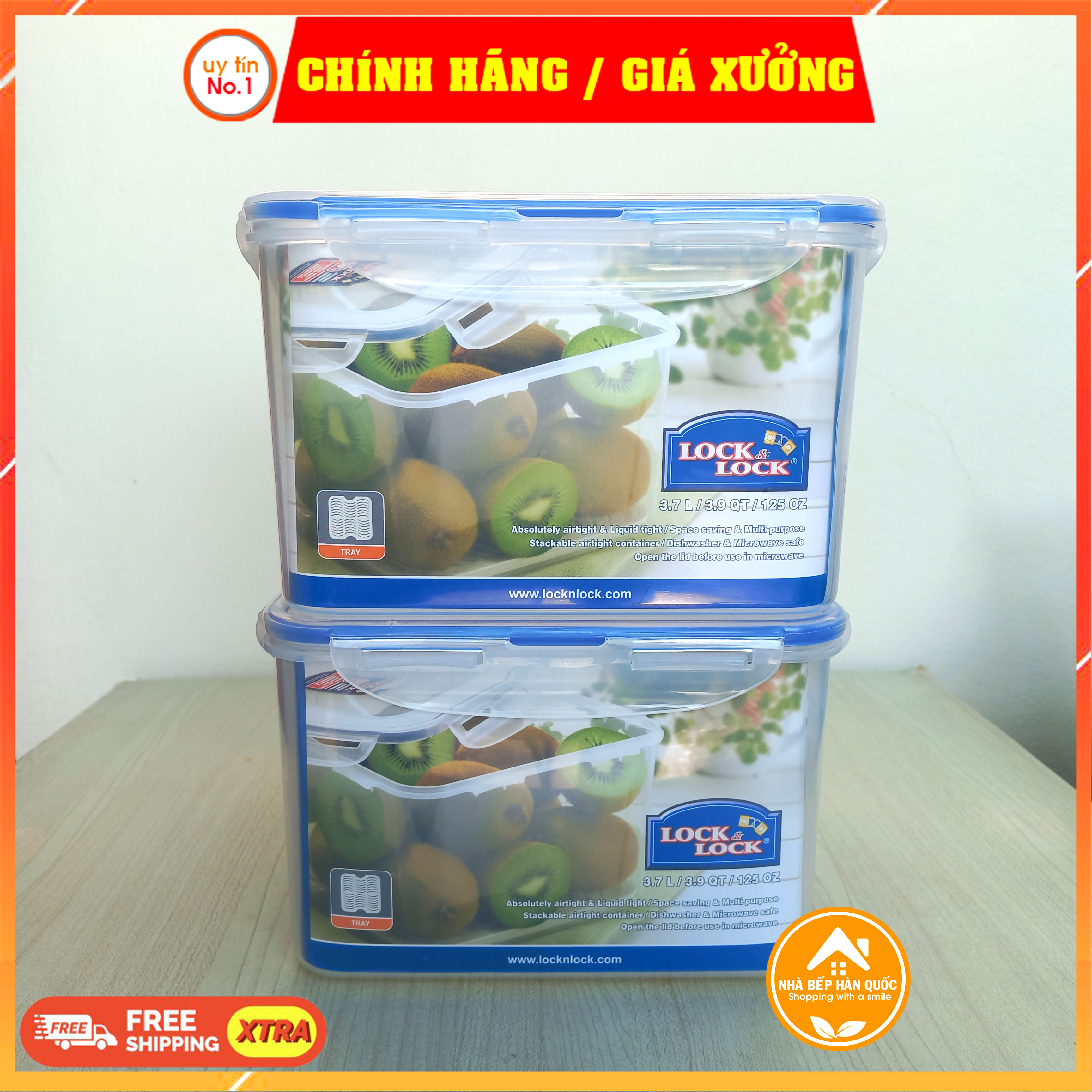Hộp nhựa đựng thực phẩm, hộp bảo quản thực phẩm Lock&Lock HPL858D 3700ml