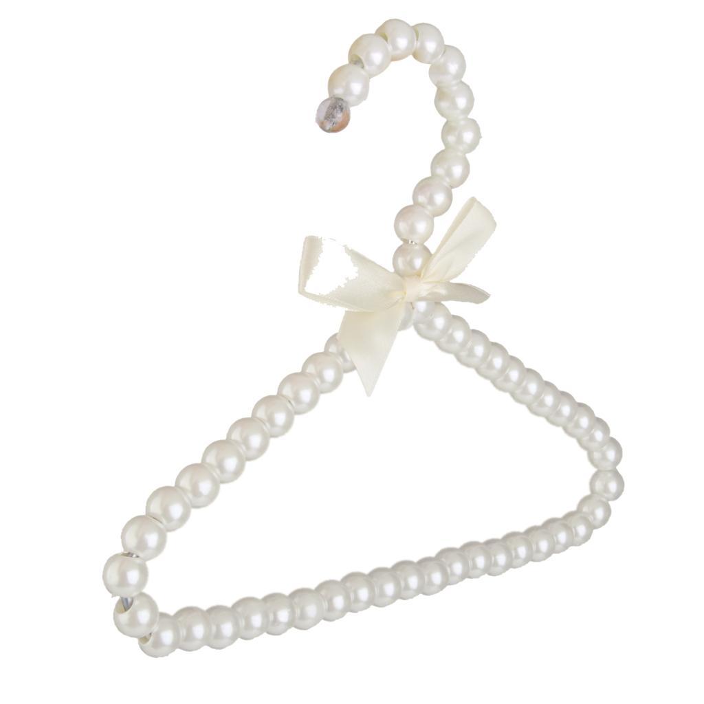 4-15pack Beaded Metal Clothes Trousers Hanger Hook for Children White