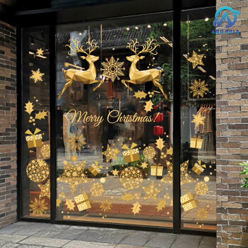 Decal Dán Trên Mọi Bề Mặt Trang Trí Giáng Sinh Nhiều Mẫu Bông Tuyết, Cây Thông, Ông Già Noel, Tuần Lộc Merry Christmas Nhiều Kích Thước