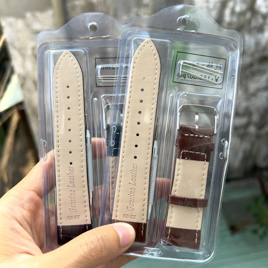 Dây da đeo dành Cho đồng hồ size 20mm, 22mm tương thích nhiều loại đồng hồ, tháo lắp dễ dàng
