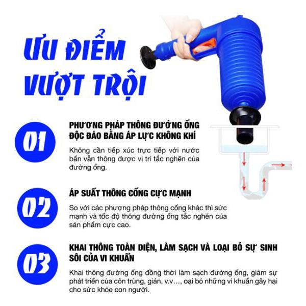 Dụng cụ thông cống nghẹt 1 Pit tông 4 trong 1