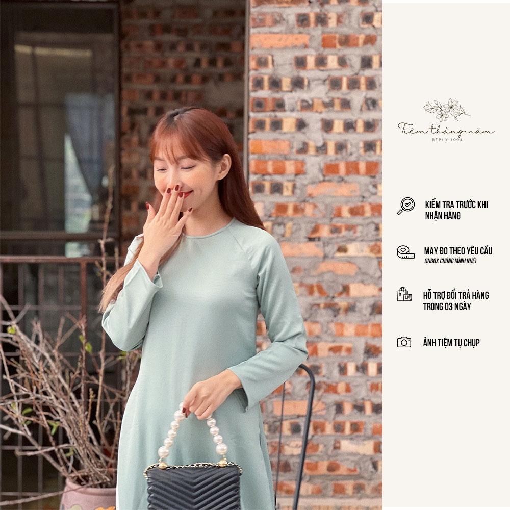 Áo dài xưa dáng suông - màu xanh Ngọc