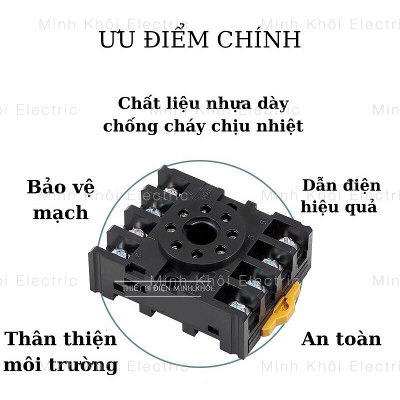 Đế rơ le timer thời gian, đế relay trung gian socket relay, de role