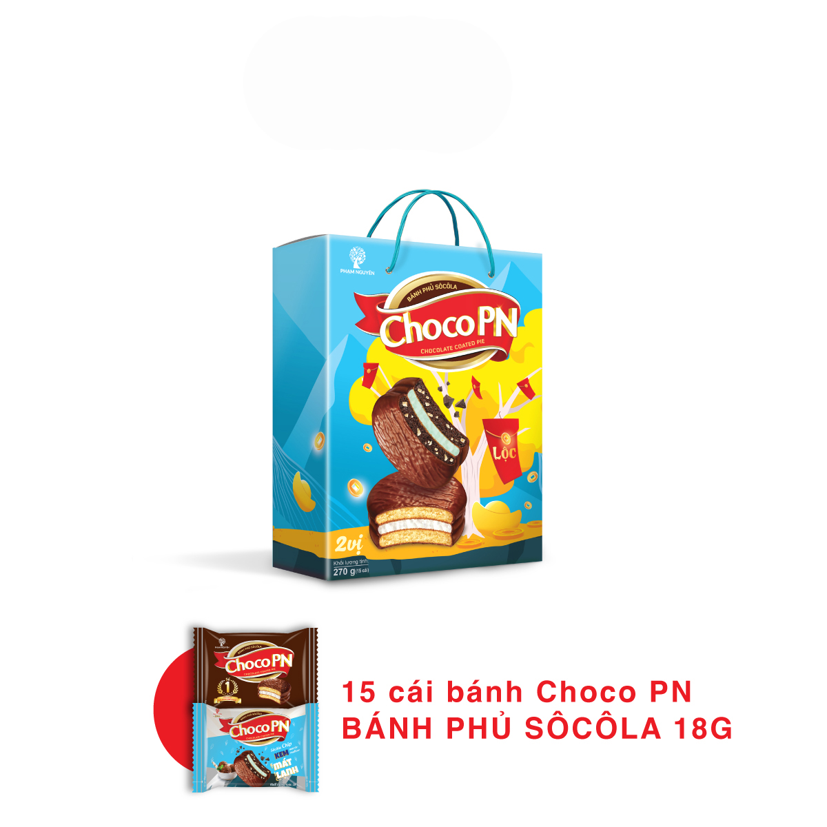 Bánh phủ sôcôla 2 vị LỘC – Choco PN 270 NEW
