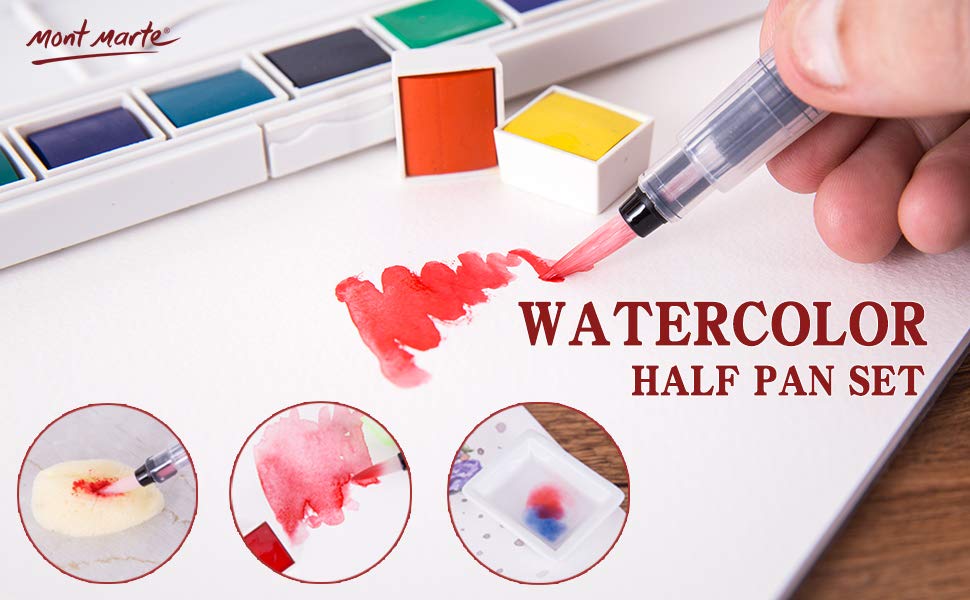 WATER COLOUR HALF PAN SET 18M MONT MARTE