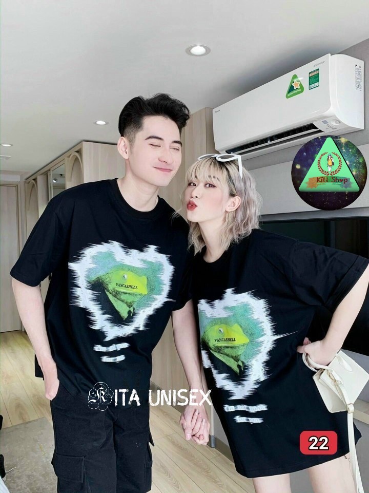 Áo Thun Couple Nam Nữ Ngắn Tay Unisex Form Rộng thời trang Hot Trend Freesize Kita Unisex - Heart Couple