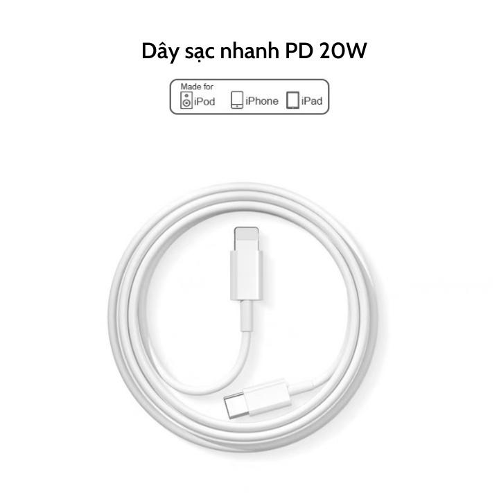 Bộ Sạc Nhanh PD 20W Cho IP 8/X/11/12/13 Type C To Lai Ning Bảo Hành 12 Tháng